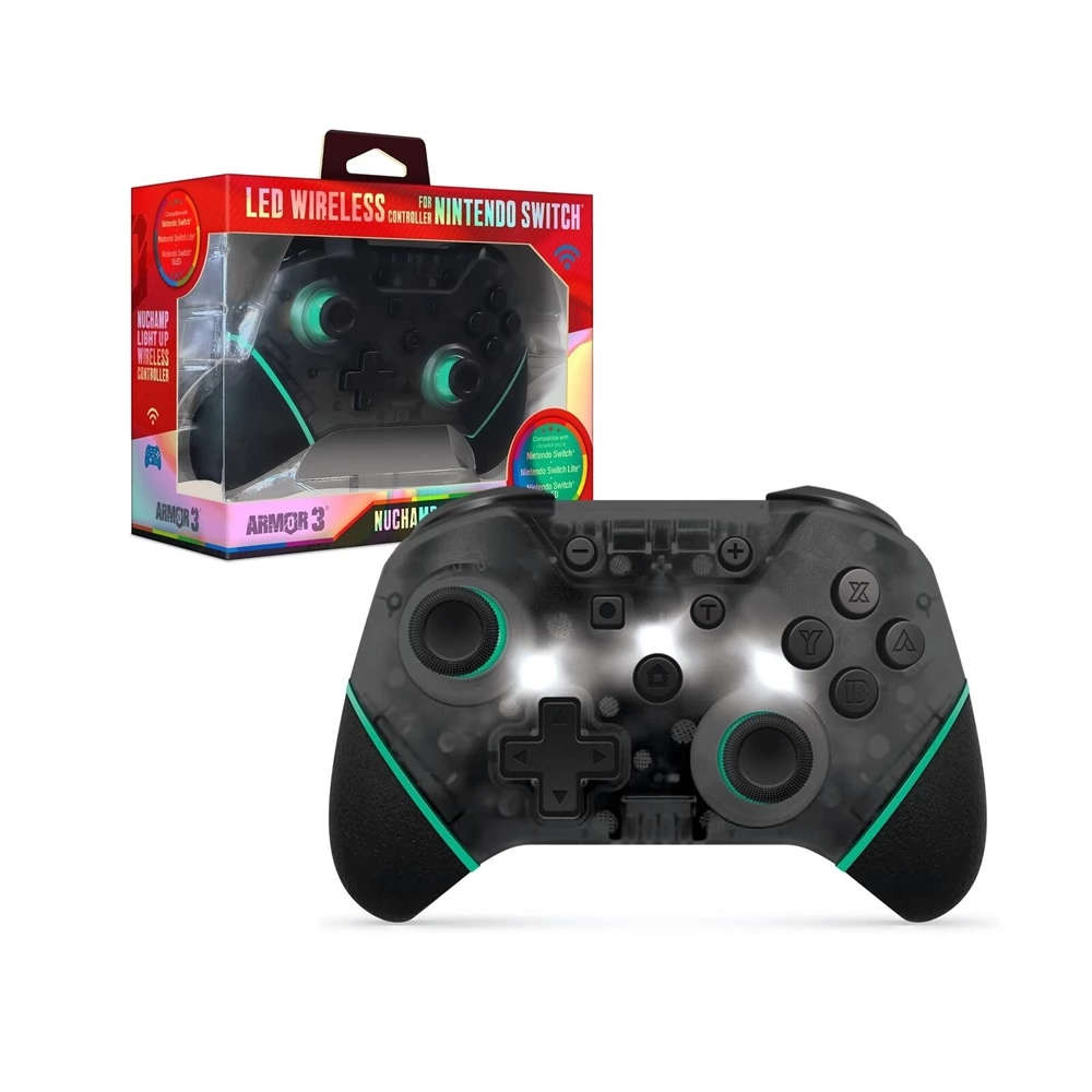 HYPERKIN Armor3 NuChamp Wireless Controller átlátszó LED fekete SWITCH