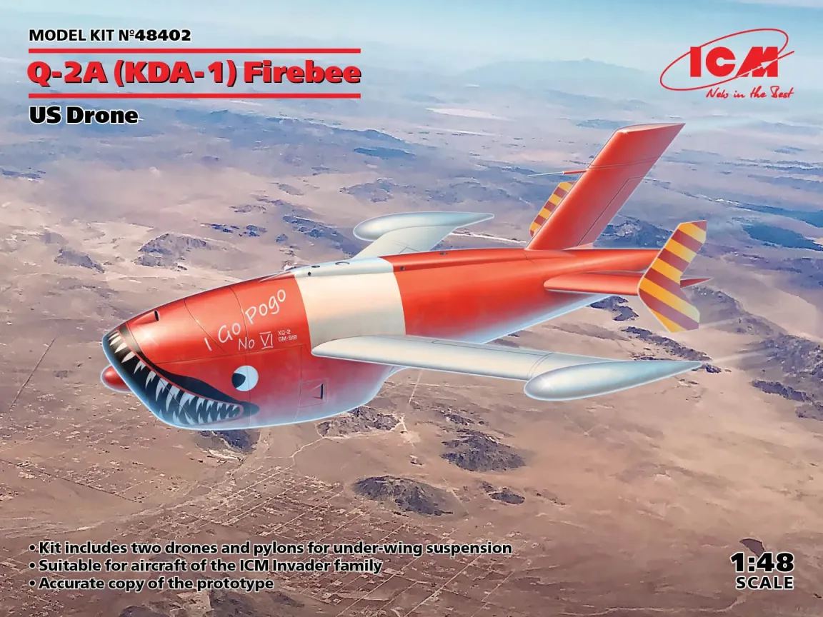 ICM 1/48 KDA-1(Q-2A) Firebee prototípus drón modell