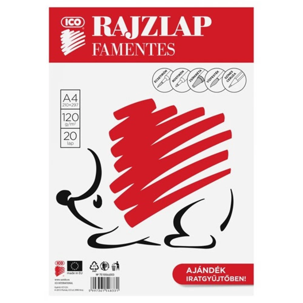 ICO A4 famentes rajzlap 20 darabos