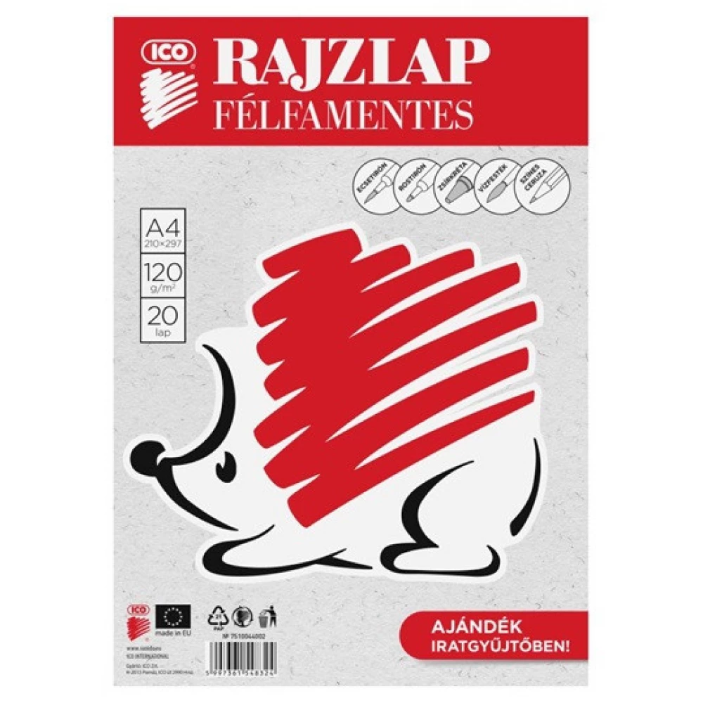 ICO A4 félfamentes rajzlap 20 darabos