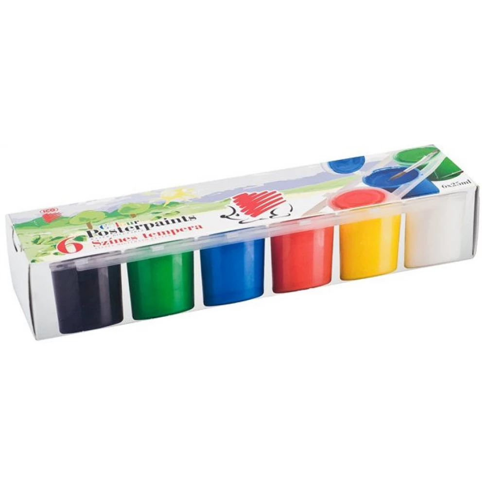 ICO Tempera tégelyes 6 klf.szín x 25 ml
