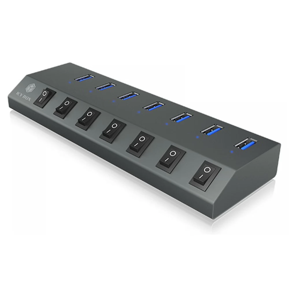 ICY BOX 7-port hub with USB 3.0 Type-C and Type-A interface and BC 1.2 support IB-HUB1701-C3