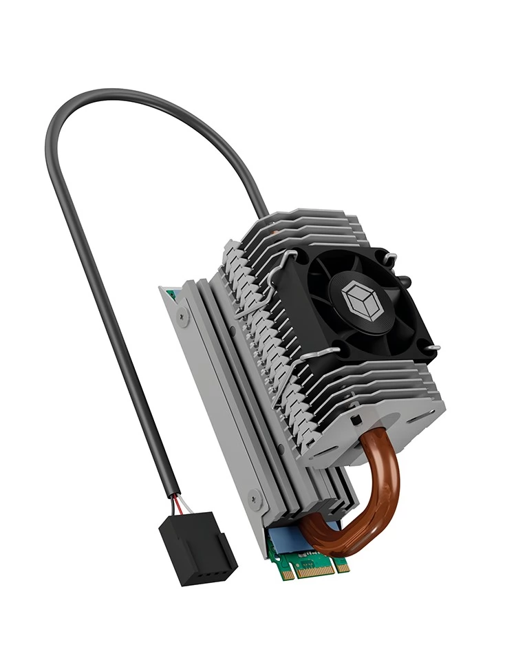 ICY BOX B-M2HSF-705 Heat pipe heat sink for M.2 SSD with fan