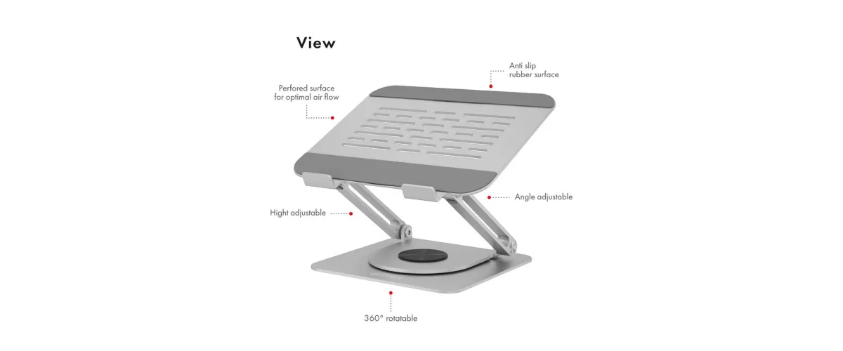 ICY BOX Height adjustable & rotatble notebook stand IB-NH300-R