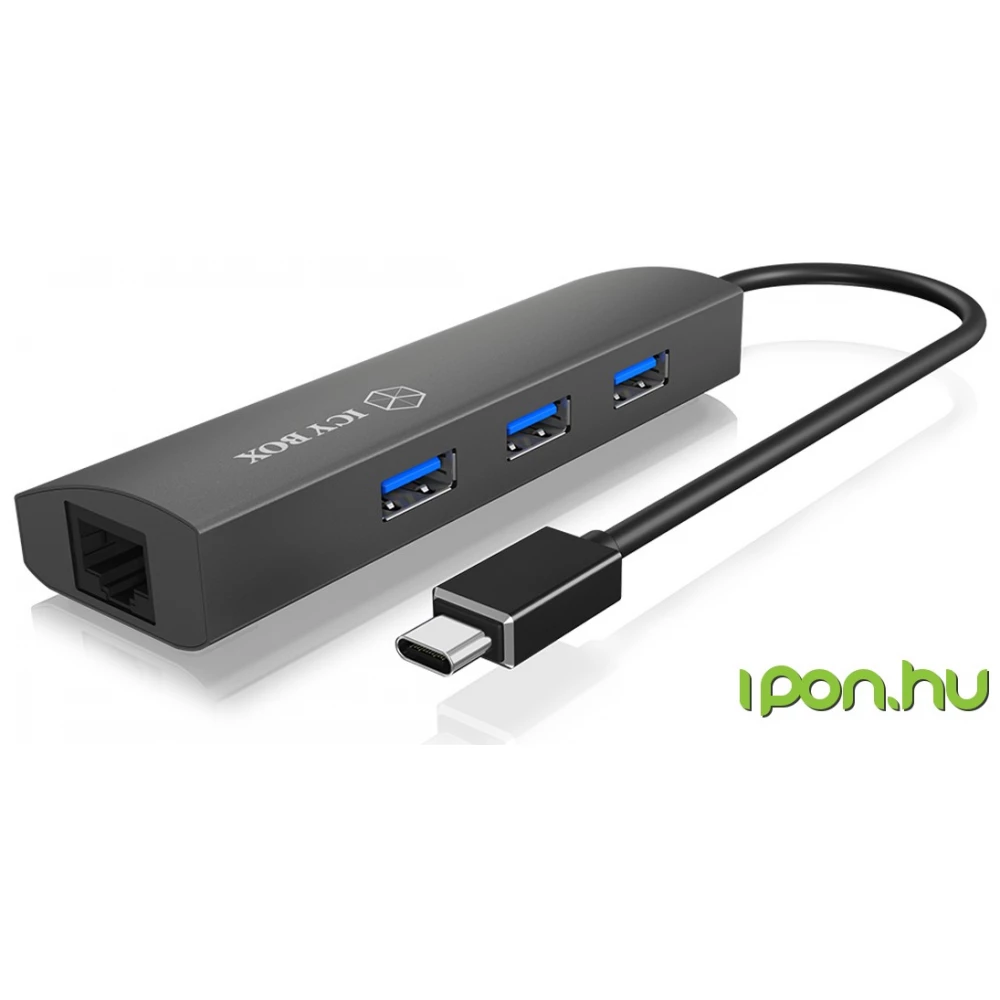 ICY BOX IB-HUB1406-C 3 Port USB 3.0 Hub and Gigabit-LAN