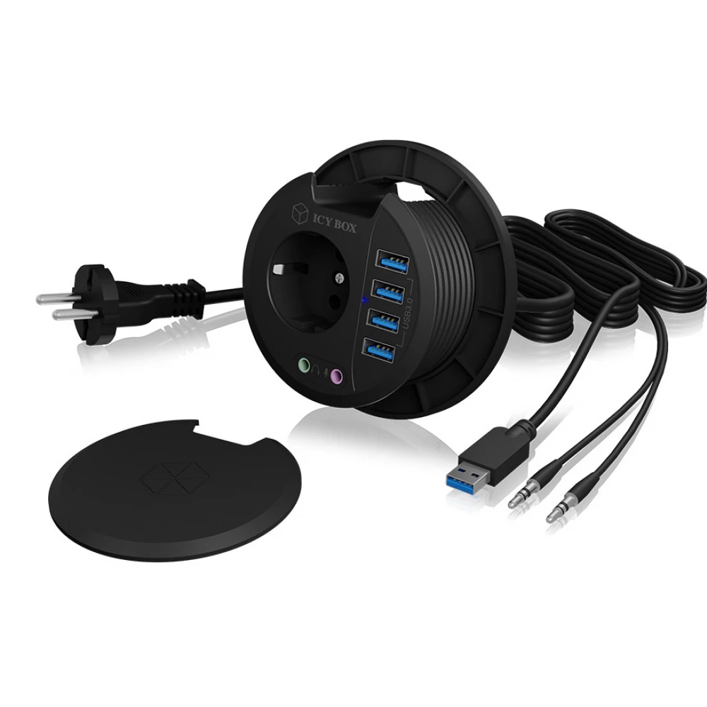 ICY BOX IB-HUB1430 4 Port USB 3.0 In-Desk Hub