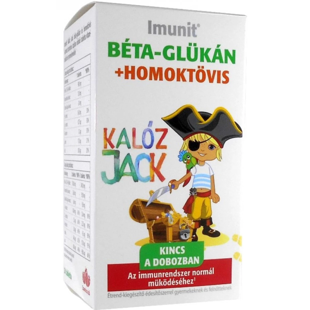 Imunit kalóz jack béta-glükán homoktövis tabletta szamóca ízű 30 db