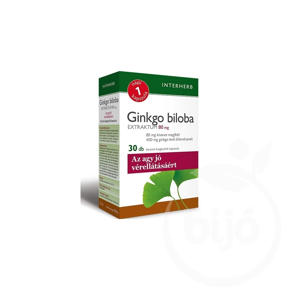 INTERHERB ginkgo biloba extraktum kapszula napi 1 80mg 30 db