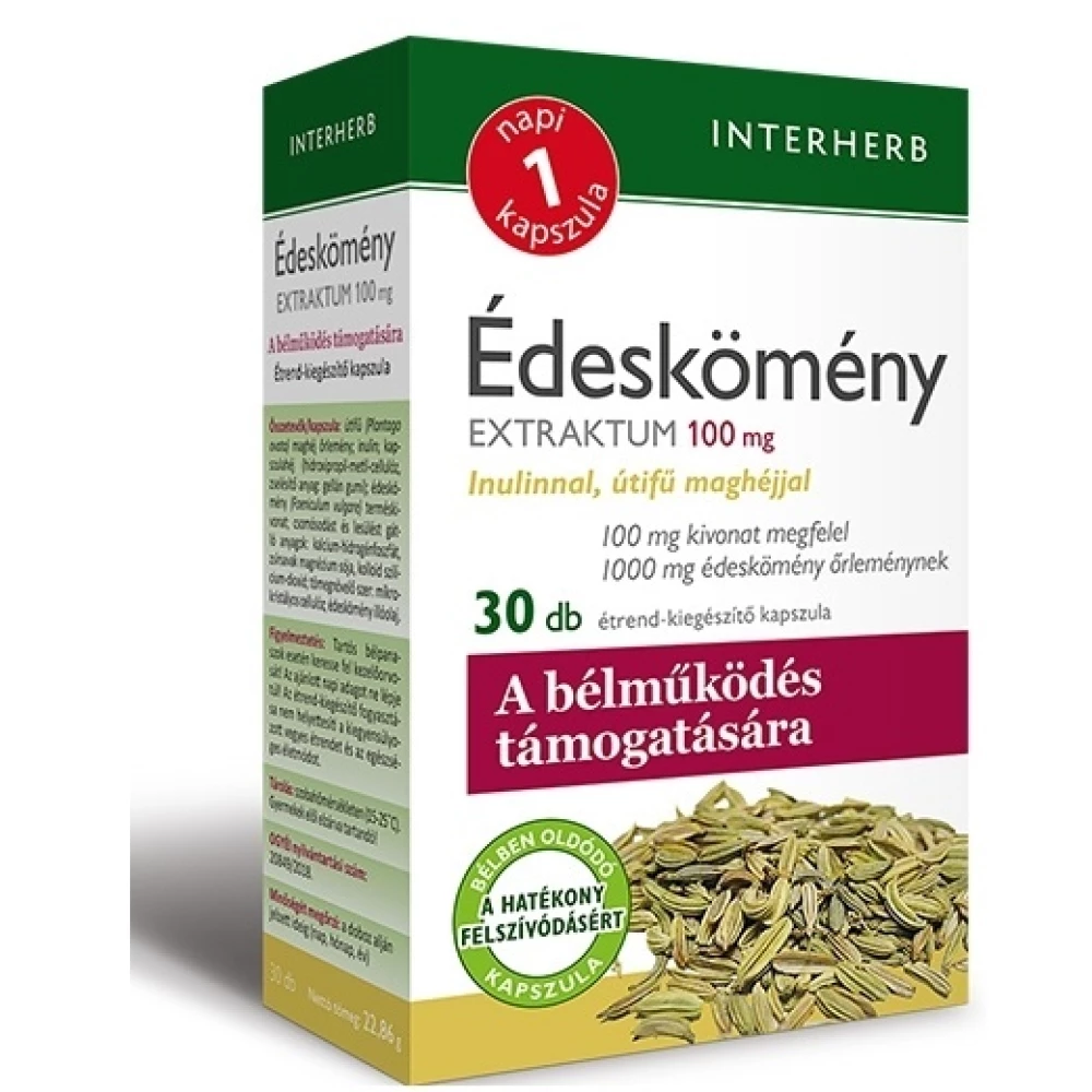INTERHERB Interherb napi1 édeskömény extraktum kapszula 30 db