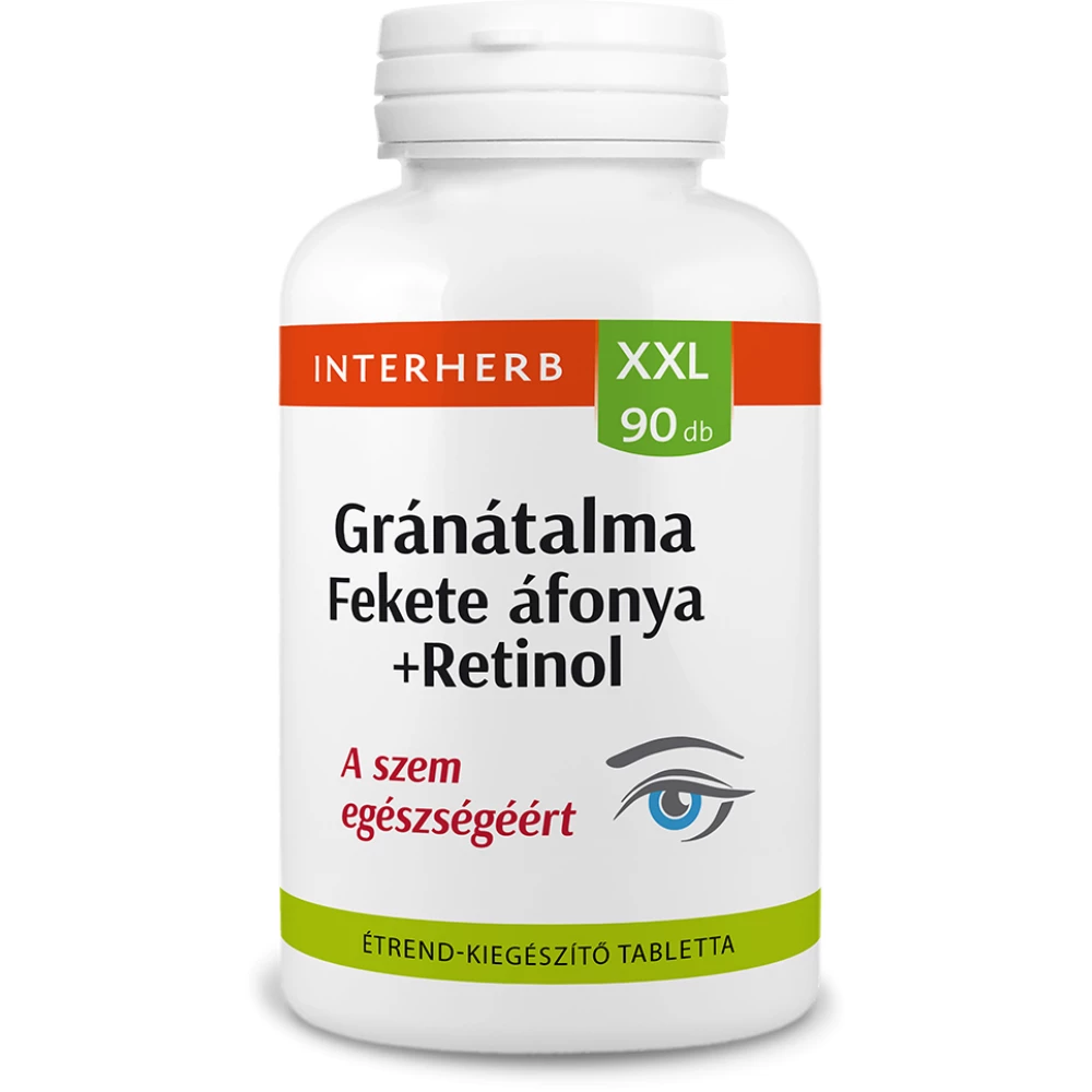 INTERHERB Interherb xxl gránátalma és fekete áfonya+retinol tabletta 90 b