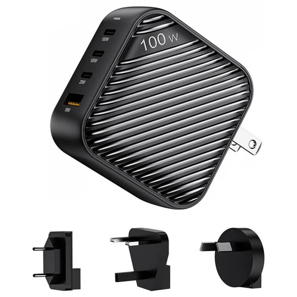 INVZI P310A GanHub USB wall charger 100W fekete