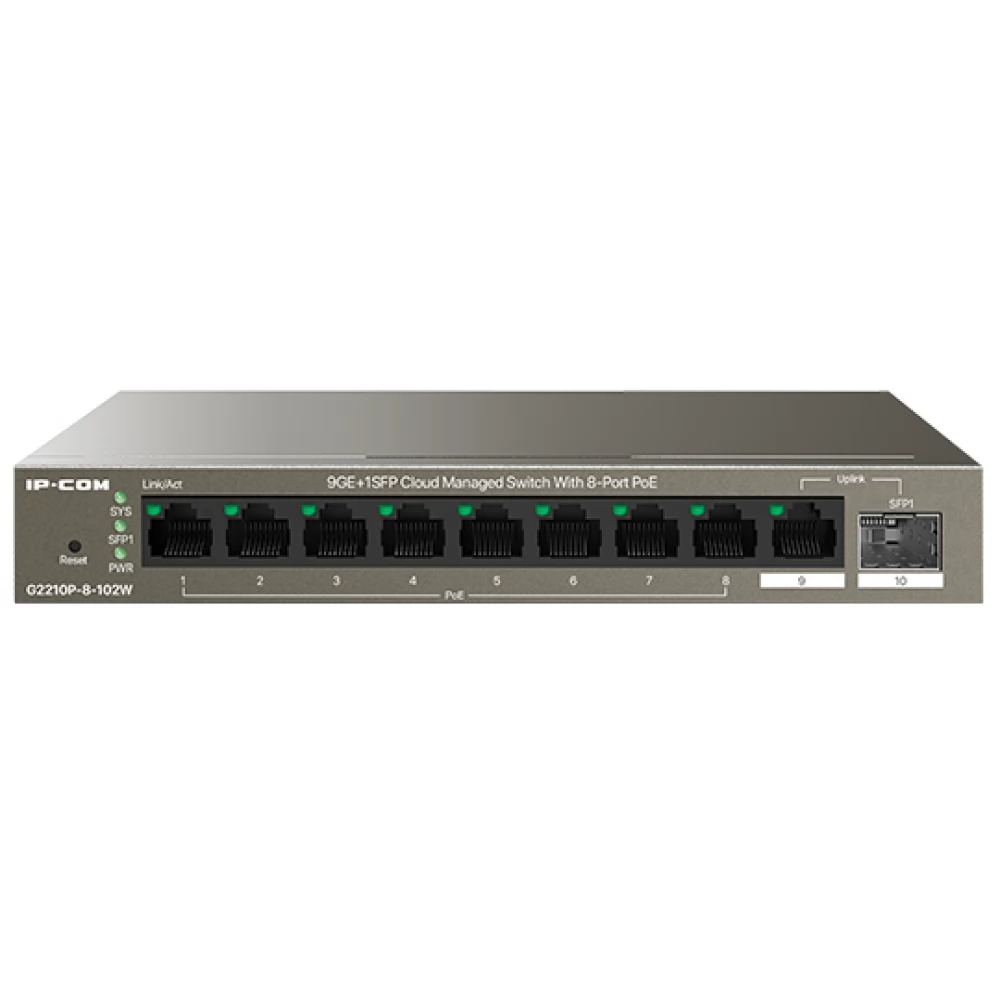 IP-COM G2210P-8-102W 9GE+1SFP Cloud Managed Switch With 8-Port PoE