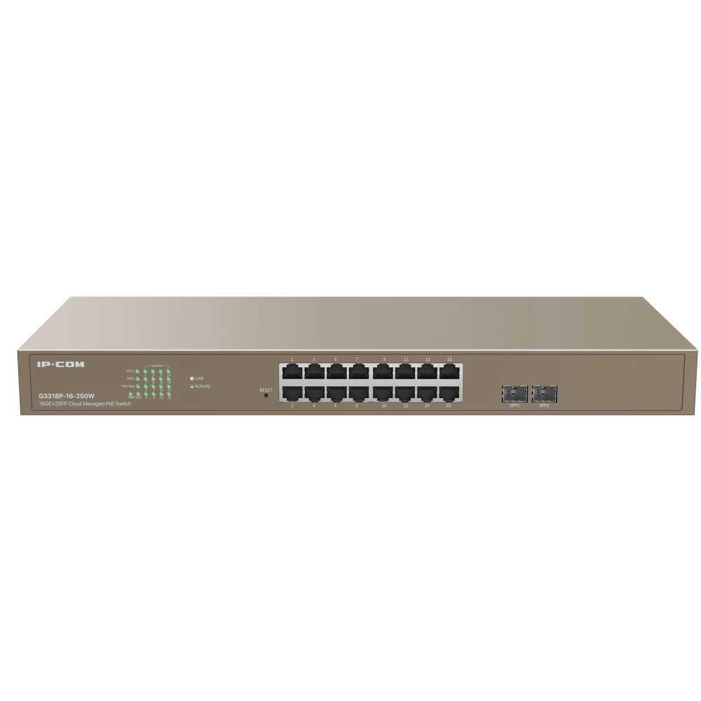 IP-COM G3318P-16-250W 16GE+2SFP Cloud Managed PoE Switch