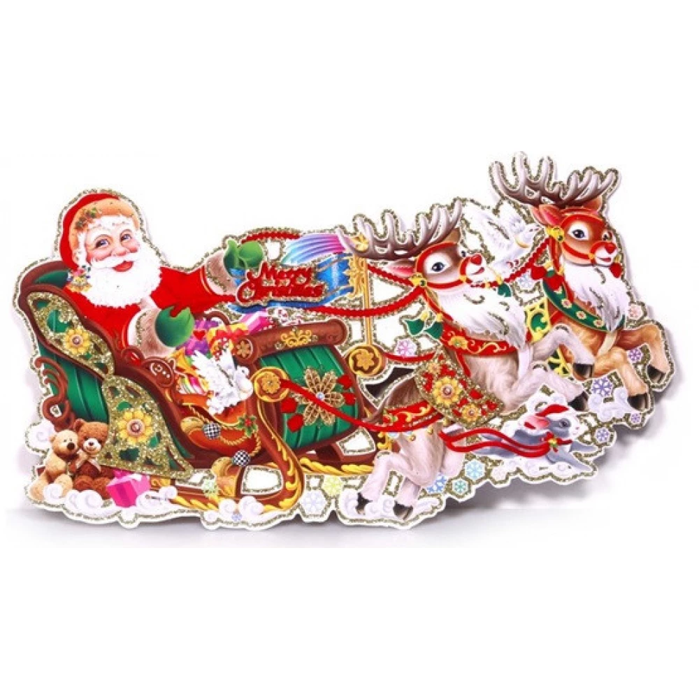 IRIS 3D Mikulás mintás/34x21cm 2db karton dekoráció
