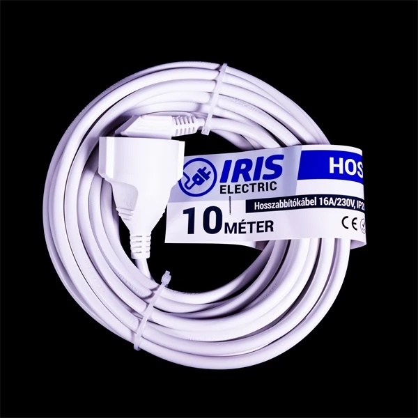 IRIS IEEC-10M-16A/230V Hosszabbító 10 méteres 16A/230V IP20 fehér