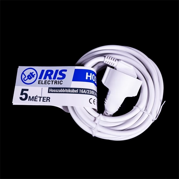 IRIS IEEC-5M-16A/230V Hosszabbító 5 méteres 16A/230V IP20 fehér