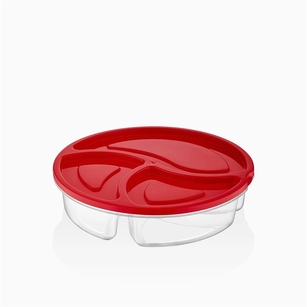 IRIS LUXPLASTIC BSF-00809 Duo kerek 3 rekeszes tároló 1200ml