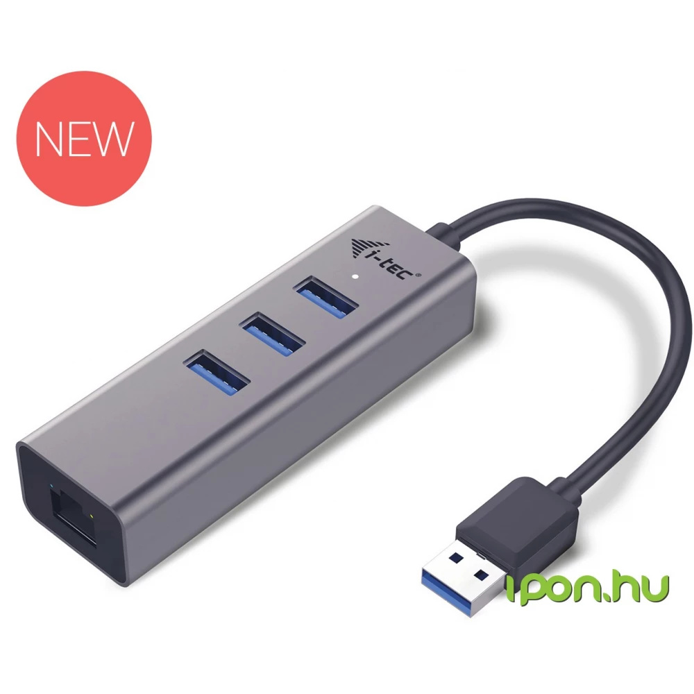 ITEC USB 3.0 Metal 3-Port HUB with Gigabit Ethernet Adapter