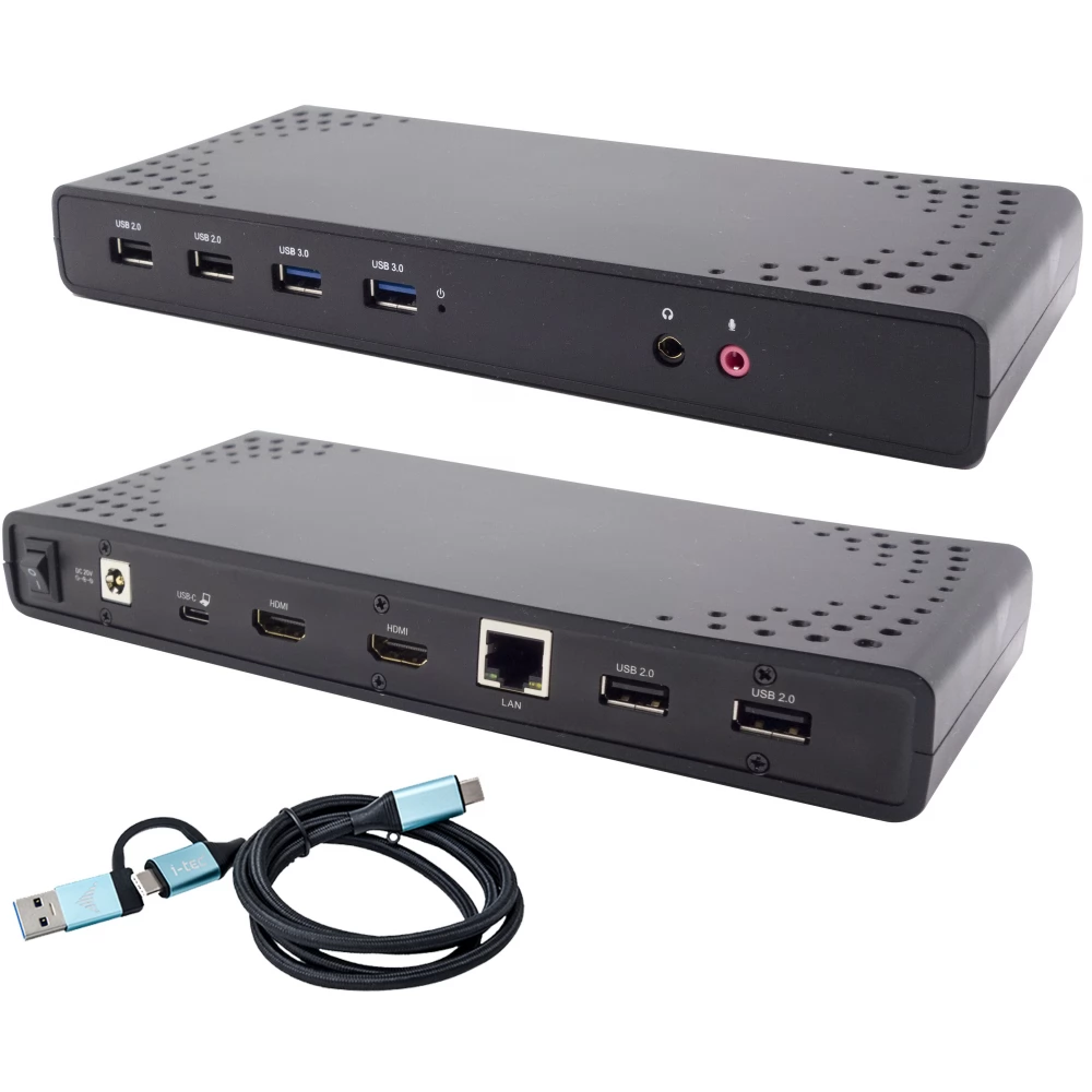 ITEC USB 3.0 / USB-C / Thunderbolt Dual Display Docking Station + Power Delivery 85W