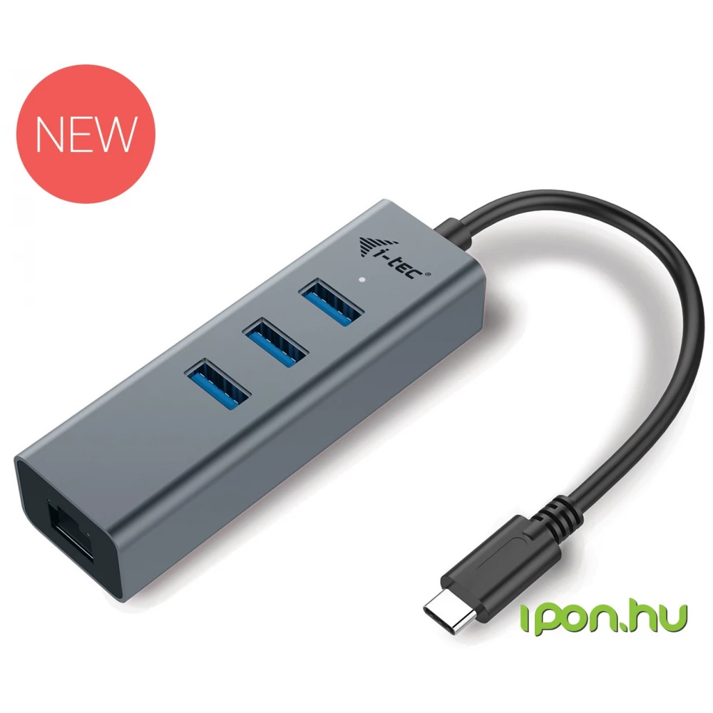 ITEC USB-C Metal 3-Port HUB with Gigabit Ethernet Adapter