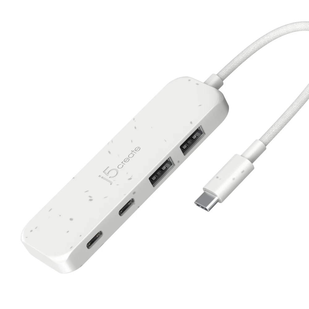J5CREATE Eco-Friendly USB-C to 4-Port Type-C & Type-A Gen 2 Hub fehér