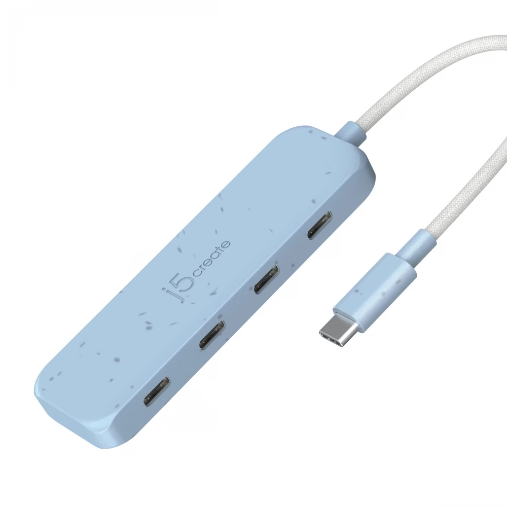 J5CREATE Eco-Friendly USB-C to 4-Port Type-C Gen 2 Hub kék