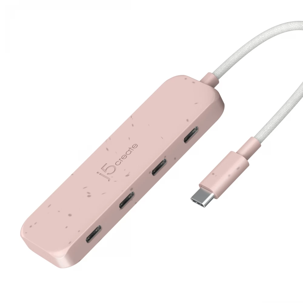 J5CREATE Eco-Friendly USB-C to 4-Port Type-C Gen 2 Hub rózsaszín