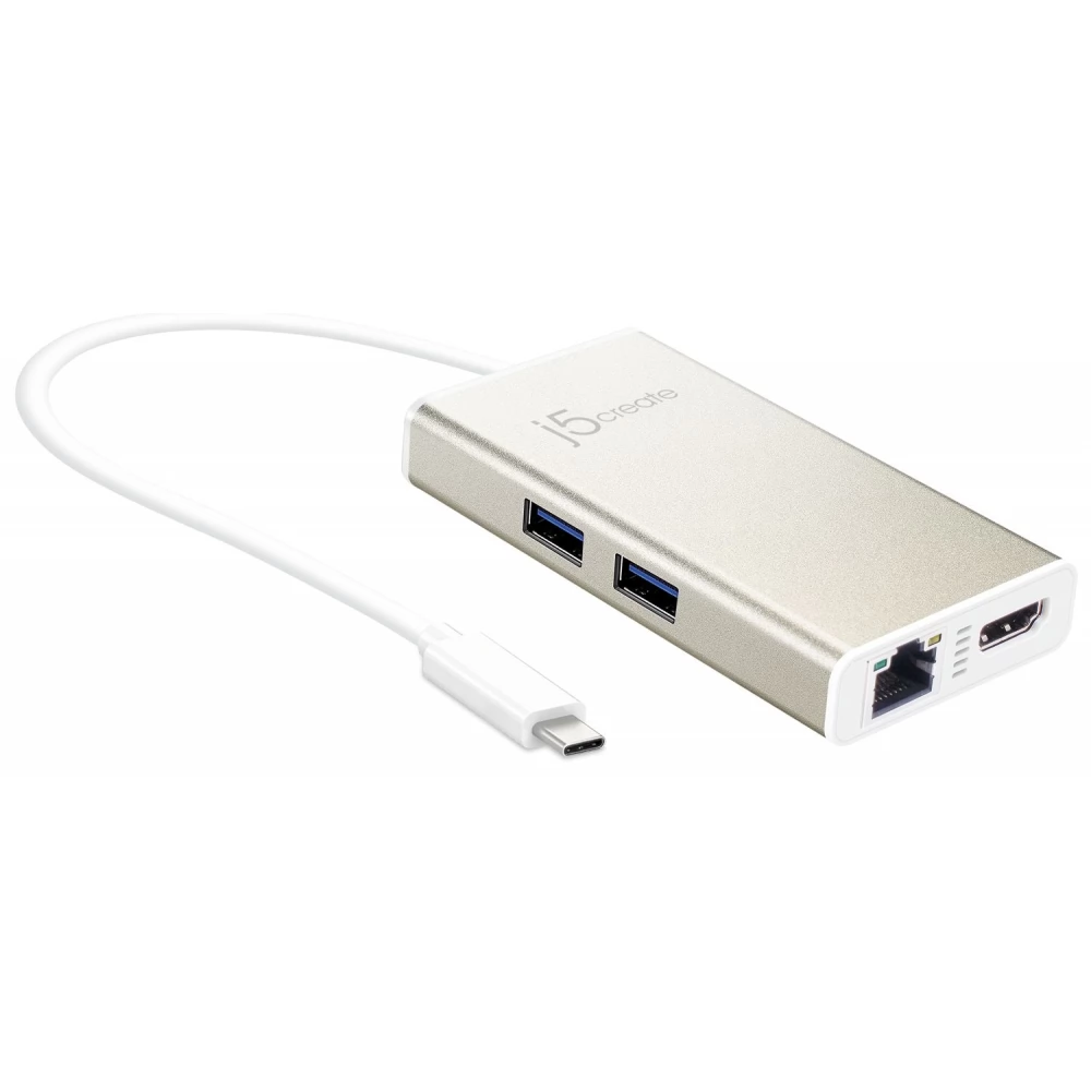 J5CREATE JCA374-N USB-C Multi-Adapter - HDMI/Ethernet/USB 3.1 HUB/PD 3.0