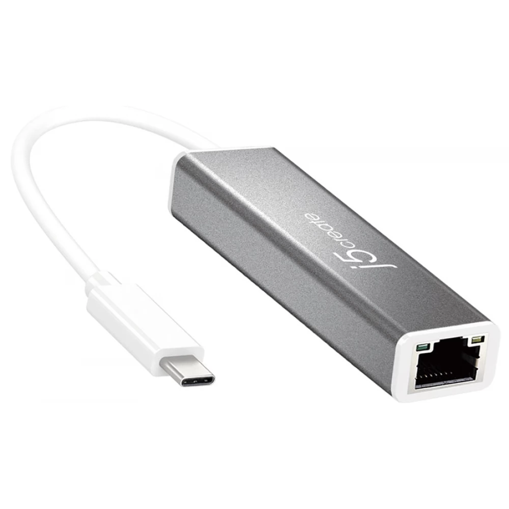 J5CREATE JCE133G-N USB-C 3.0 UTP Átalakító 1Gbps fehér-ezüst