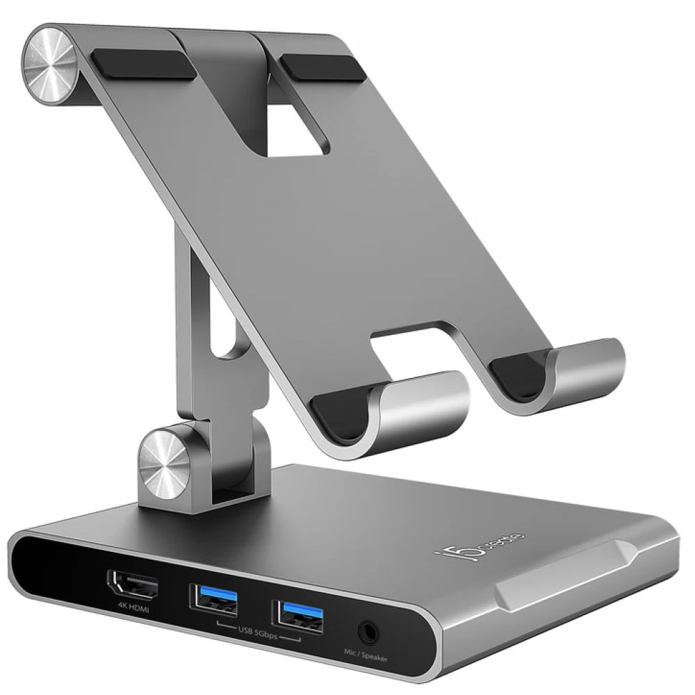 J5CREATE JTS224 Multi-Angle Stand with Docking Station for iPad Pro