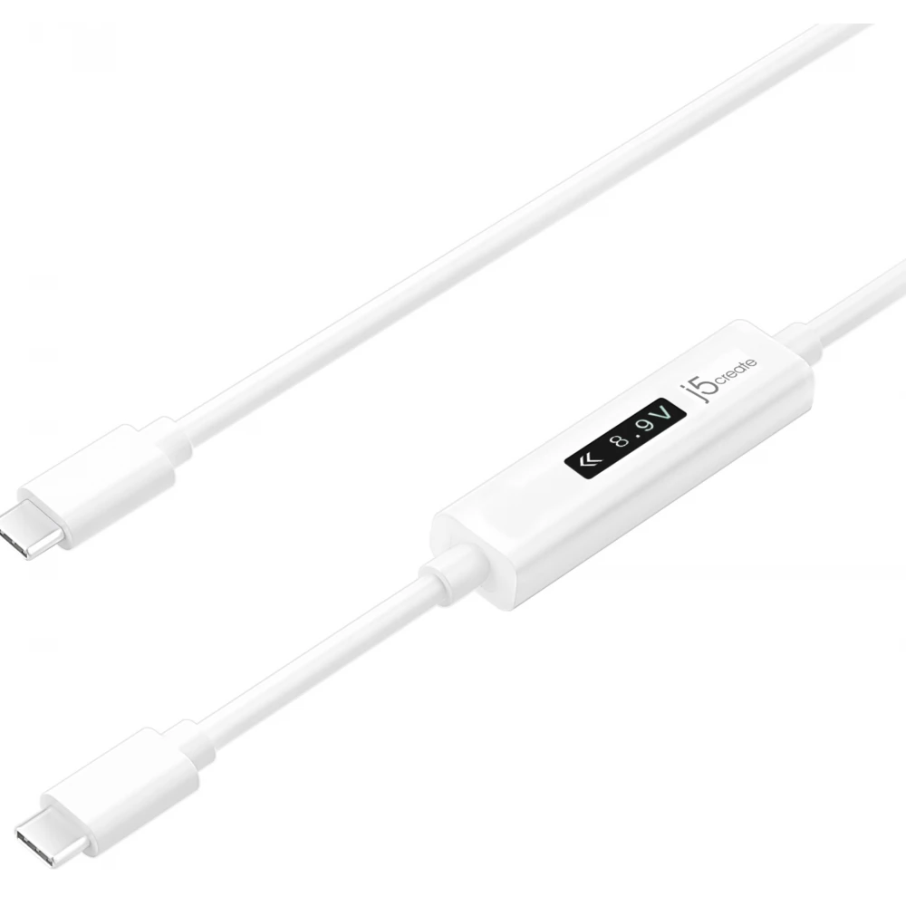 J5CREATE USB 2.0 Type C Összekötő Fehér 1.2m JUCP14
