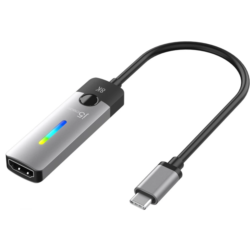 J5CREATE USB 3.1 Type C HDMI 2.1 Átalakító Fekete-Szürke 1m JCA157-N