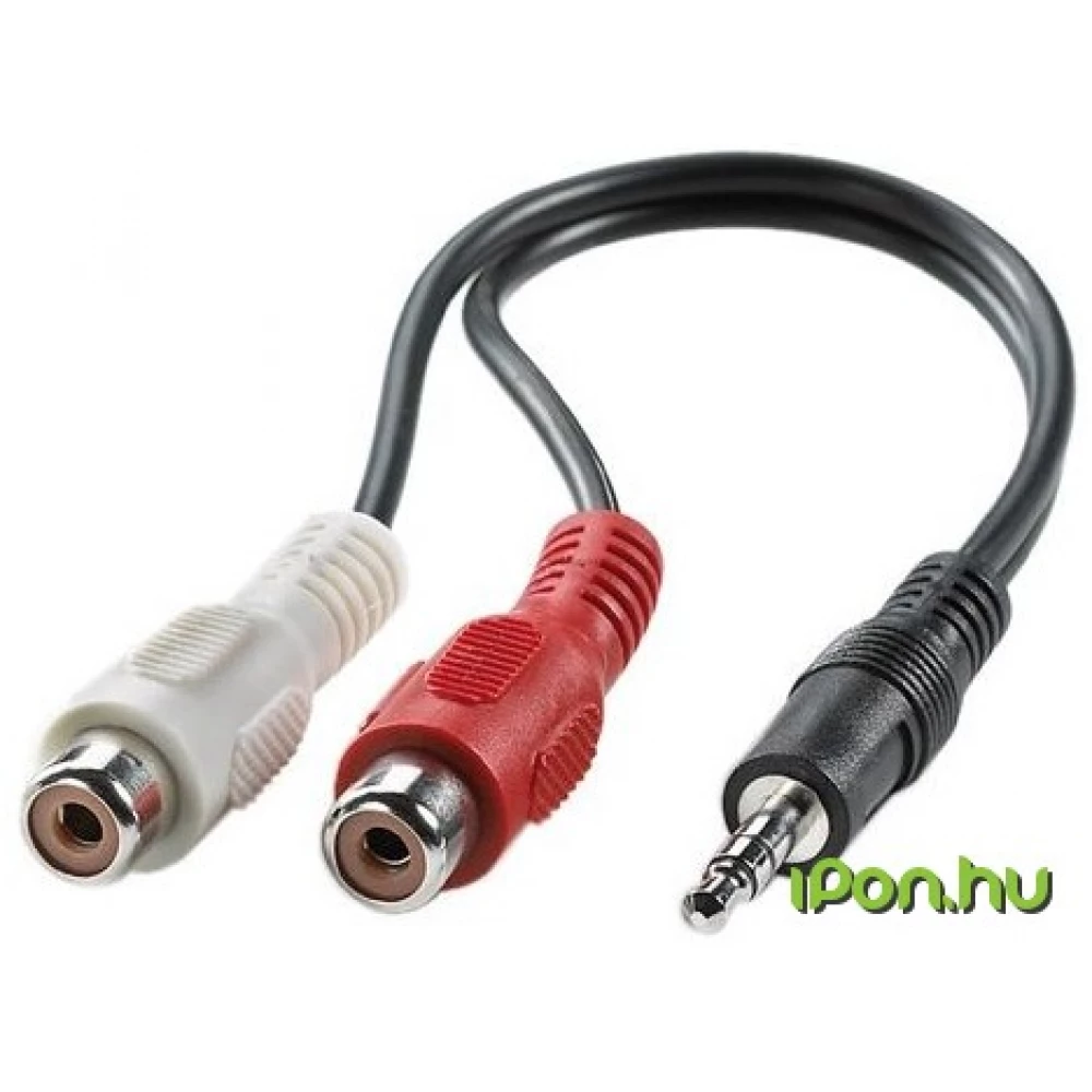 Jack RCA Elosztó Fekete 20cm 11.99.4340-100