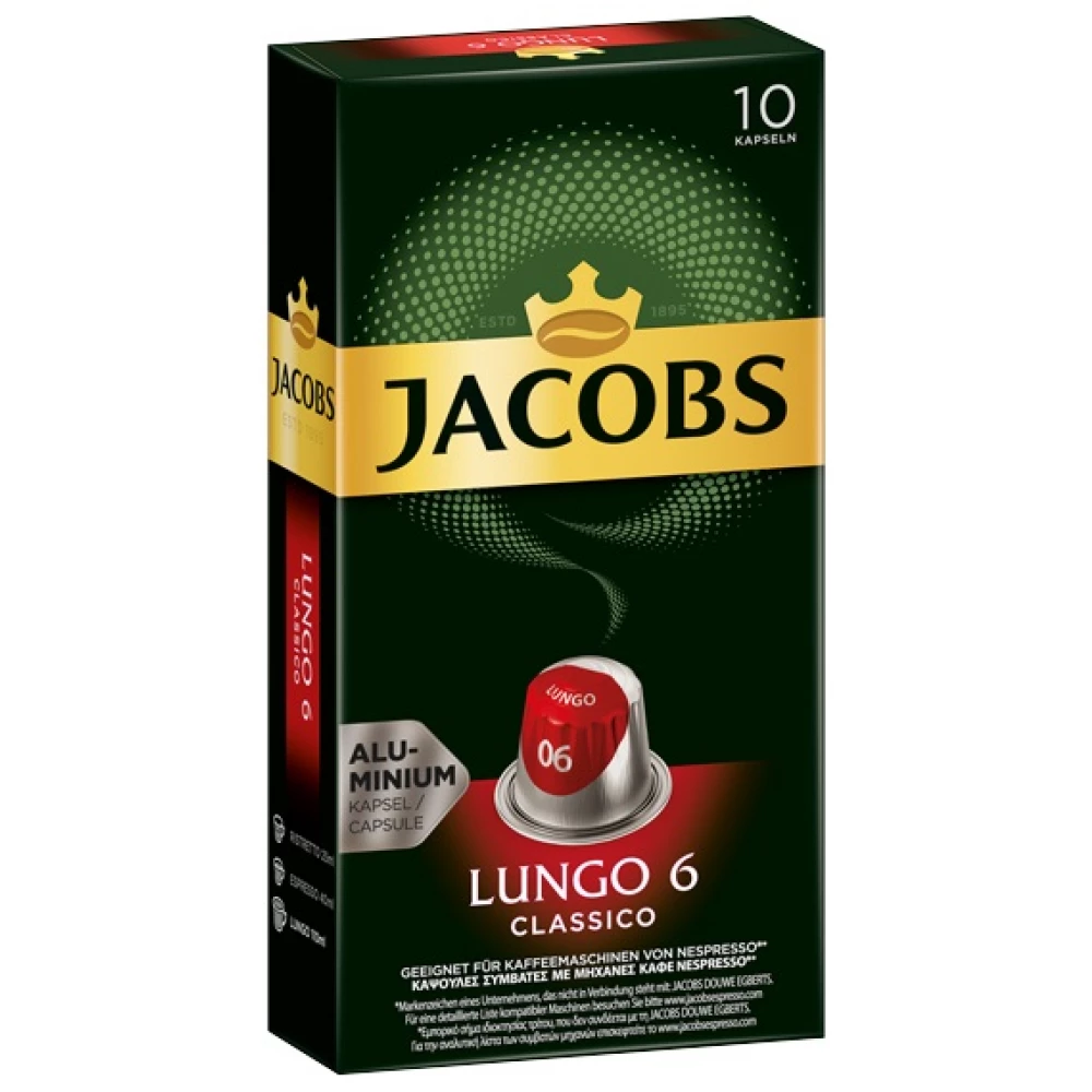 JACOBS Lungo 6 Classico Nespresso kompatibilis kávékapszula 10 db