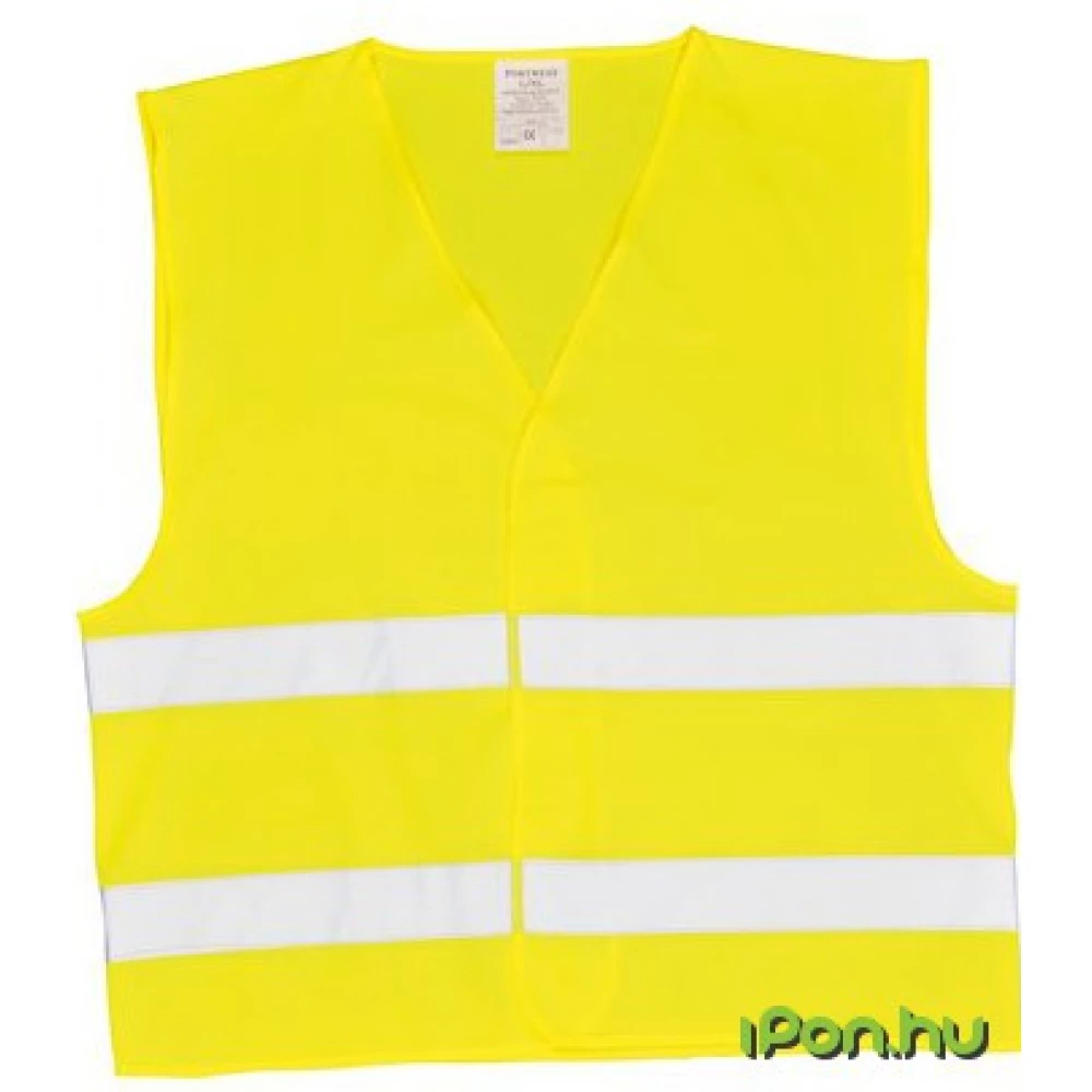 Jelzőmellény két csíkos EU szabvány L/XL