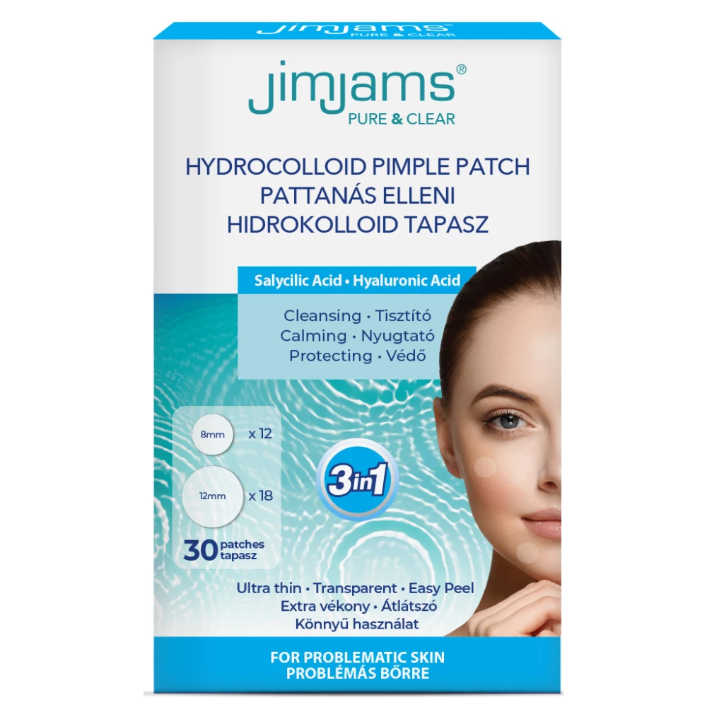 JIMJAMS Jimjams pure & clear hidrokolloid pattanástapasz BHA+HA 30 db