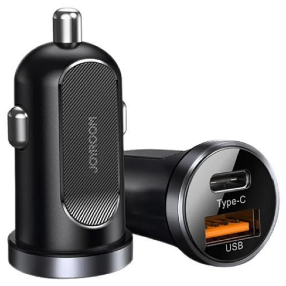 JOYROOM C-A08 Autós töltőfej 1xUSB 1xUSB-C 30W fekete