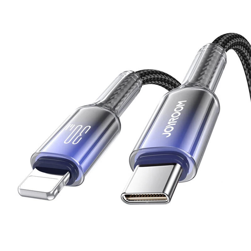 JOYROOM USB 2.0 Type C Lightning Töltő/adat Fekete 1.2m S-A42 C-L Bl