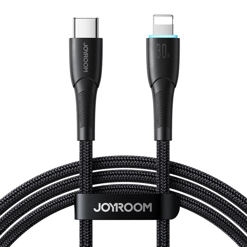 JOYROOM USB 2.0 Type C Lightning Töltő/adat Fekete 2m 6956116735432
