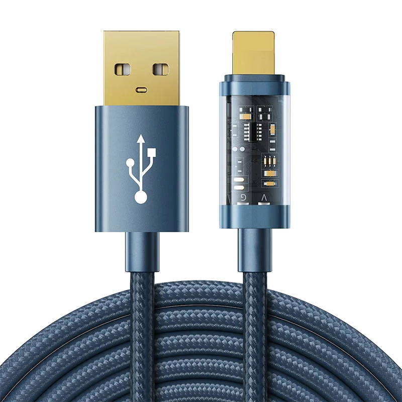 JOYROOM USB Lightning Töltő/adat Kék 1.2m 6941237196446