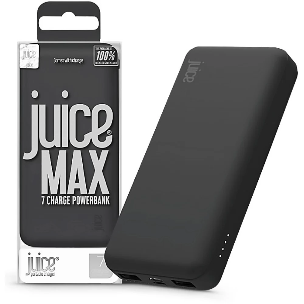 JUICE ECO MAX Power Bank univerzális akkumulátor töltő - 20000mAh fekete