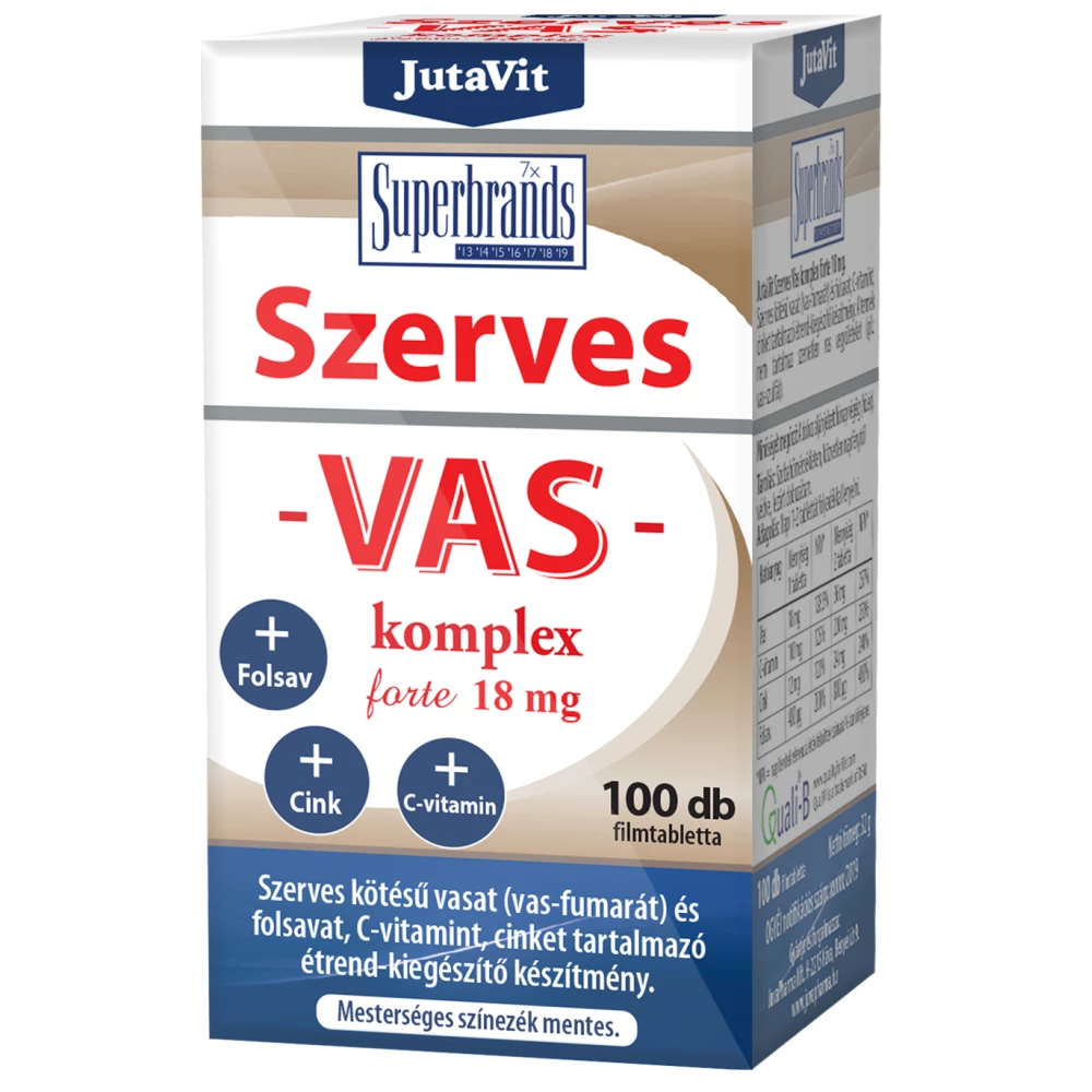 JUTAVIT Jutavit szerves vas komplex forte 18 mg 100 db
