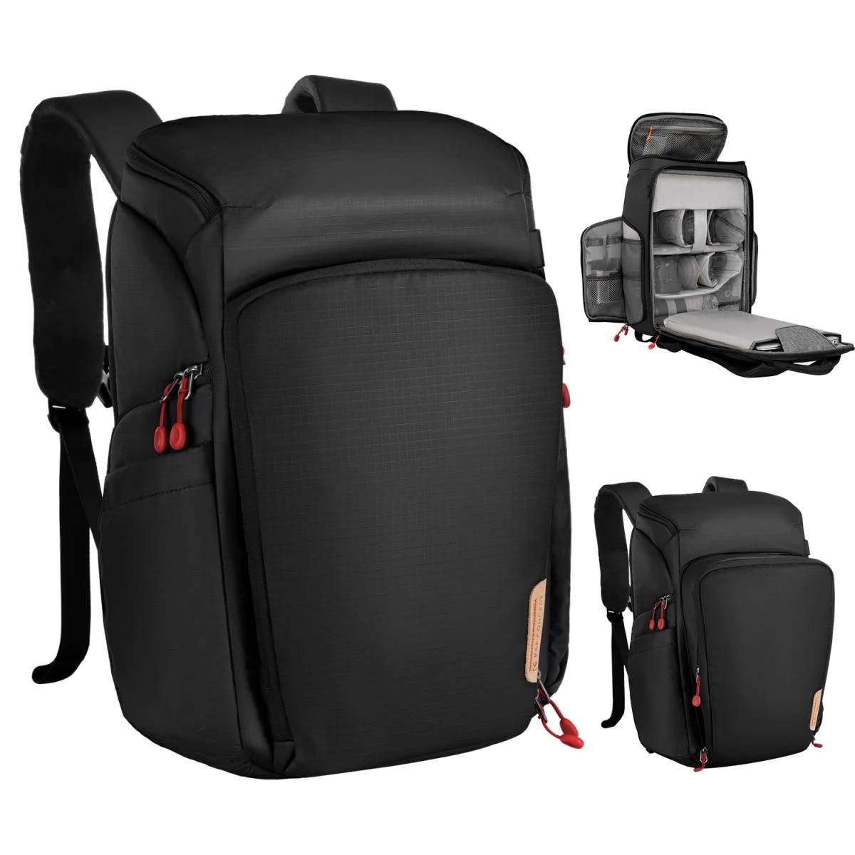 K-F CONCEPT Alpha Air fotós hátizsák 25L fekete piros