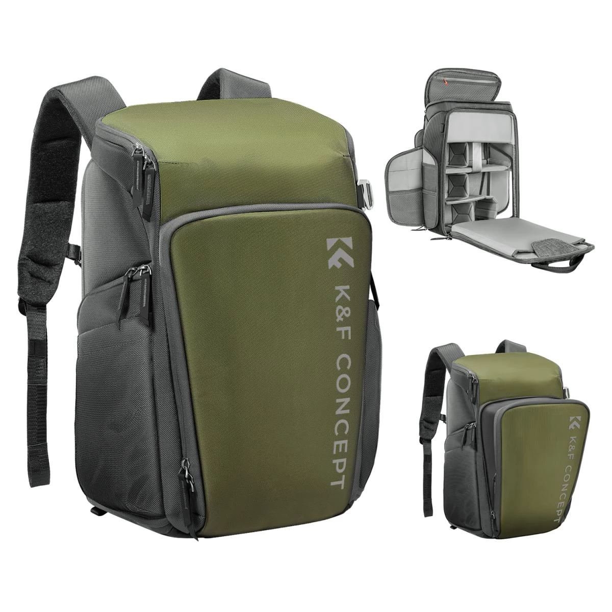 K-F CONCEPT Alpha Air fotós hátizsák 25L zöld