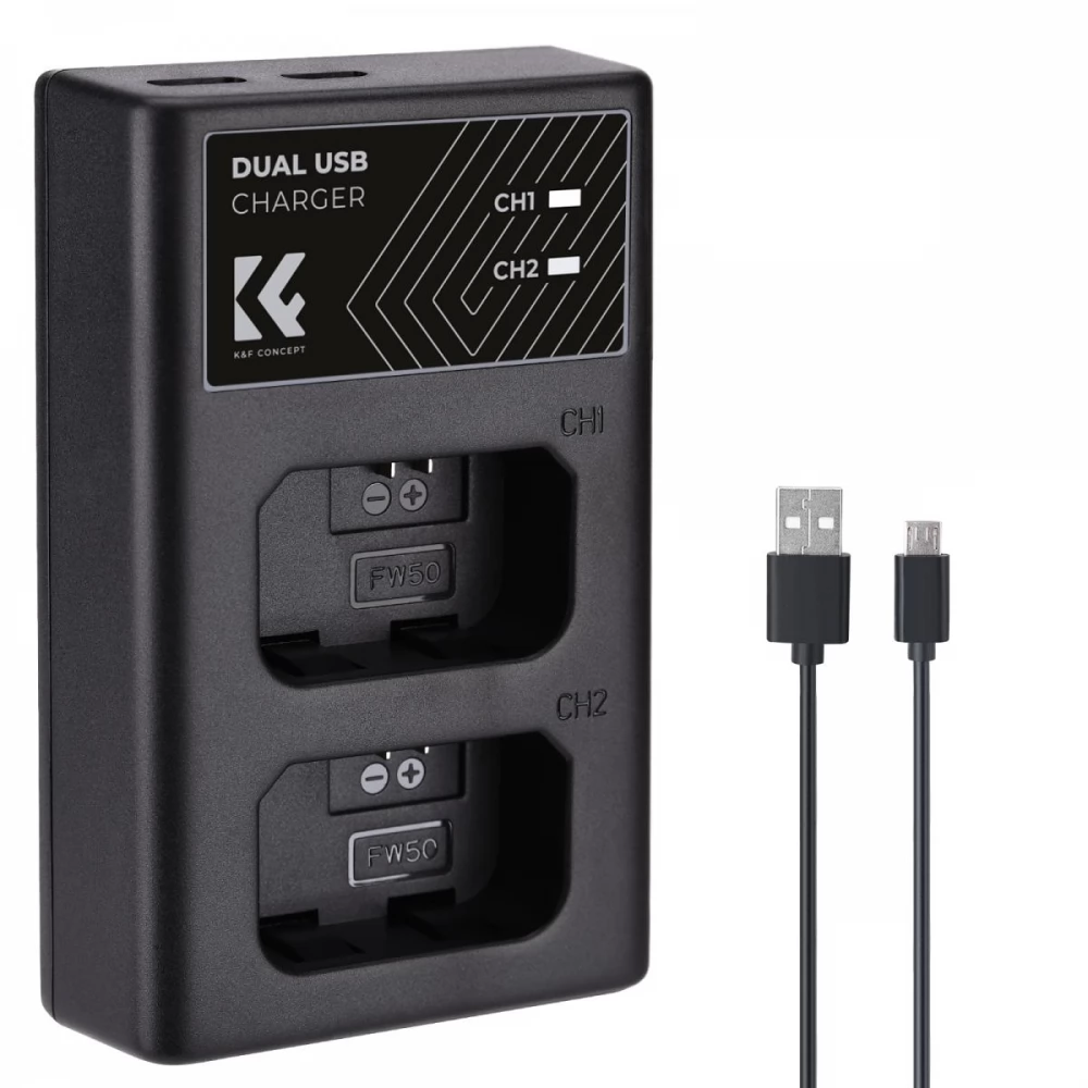 K-F CONCEPT BC-TRW dupla töltő 2db FW50 akkumulátorhoz