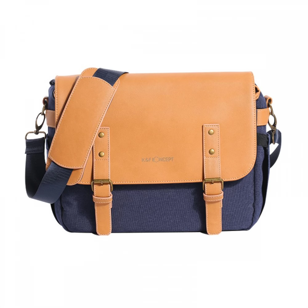 K-F CONCEPT Beta Messenger 12 literes fotós táska kék-narancssárga