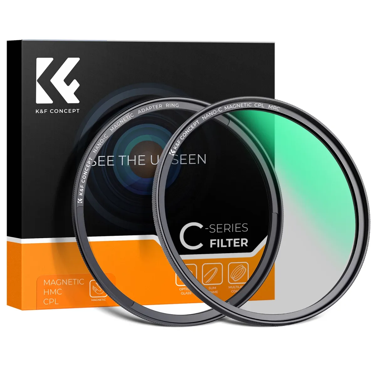 K-F CONCEPT C Series CPL mágneses szűrő + adapter 77mm