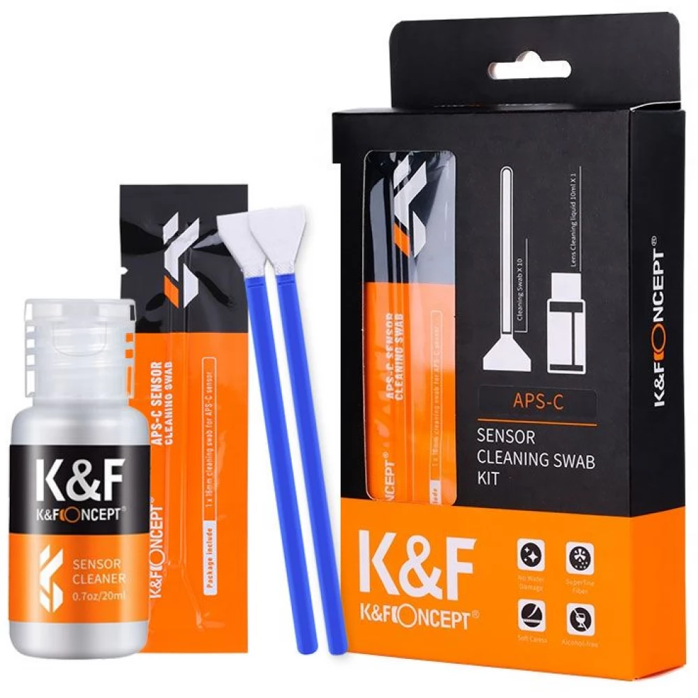 K-F CONCEPT Kamera aps-c érzékelő tisztító szett 16mm 10 db-os + 20 ml tisztító folyadékkal