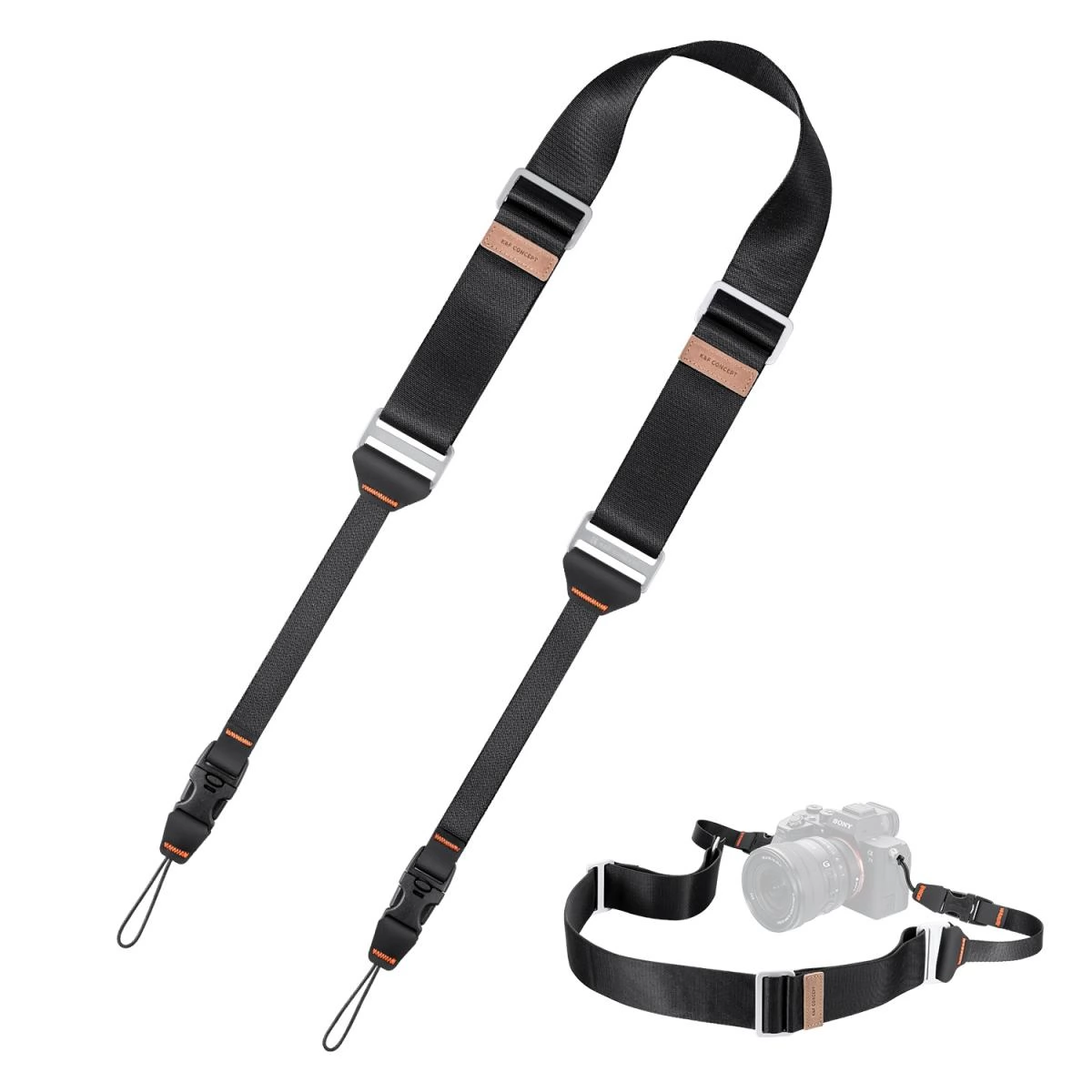 K-F CONCEPT Lapos nyakpánt gyorskioldó csattal 4.5cm x 100-145cm fekete