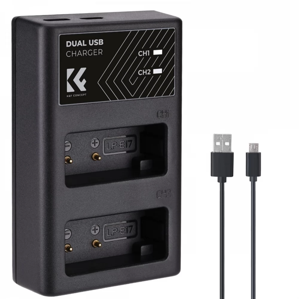 K-F CONCEPT LC-E17 dupla töltő 2db LP-E17 akkumulátorhoz